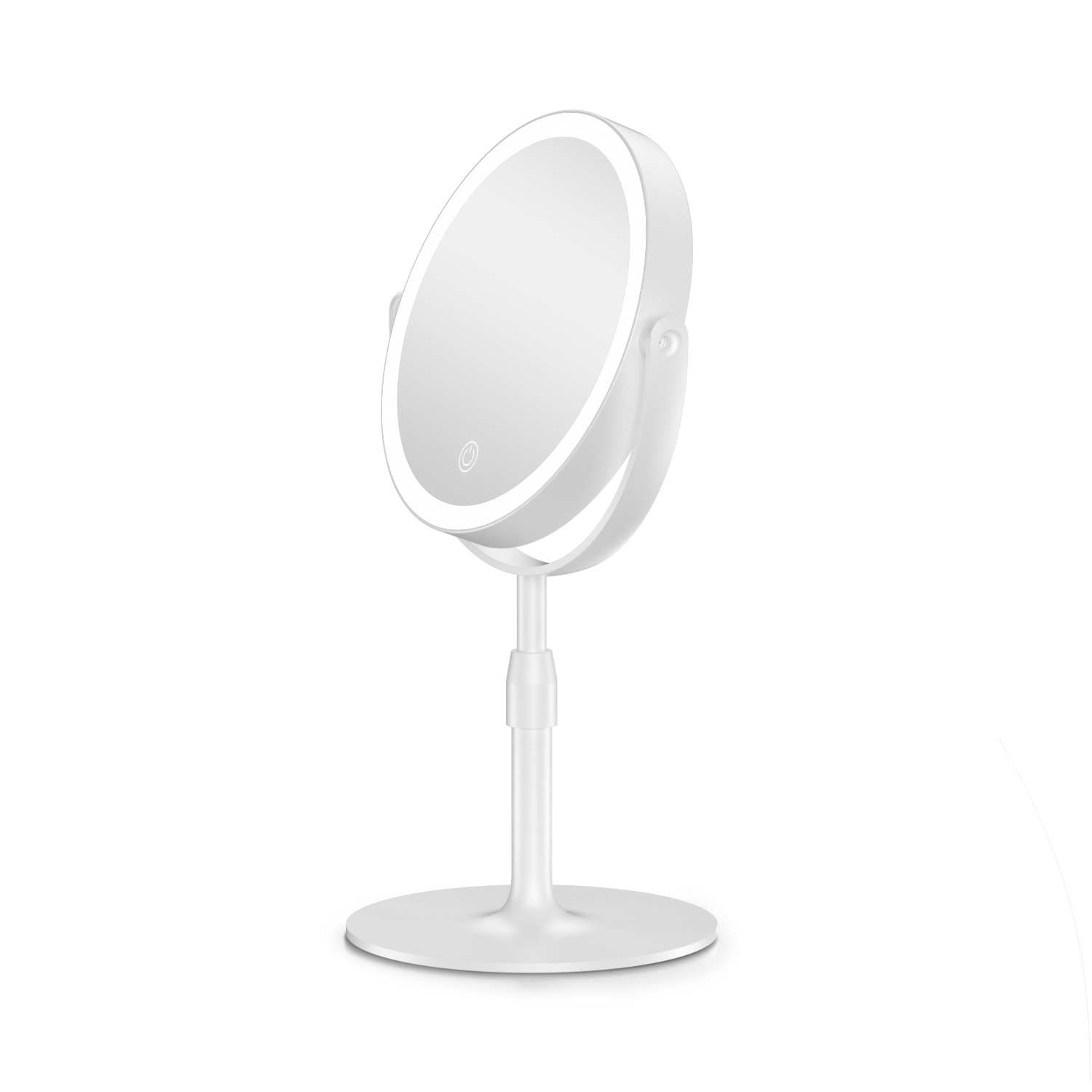 مرآة مستحضرات التجميل LED DM413، ارتفاع قابل للتعديل وإعدادات الإضاءة