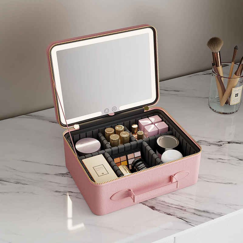 Valise cosm&eacute;tique de voyage PM430 avec miroir de maquillage &eacute;clair&eacute;