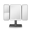 Miroir de maquillage &eacute;clair&eacute; ultra fin &agrave; trois volets DM405 avec rangement
