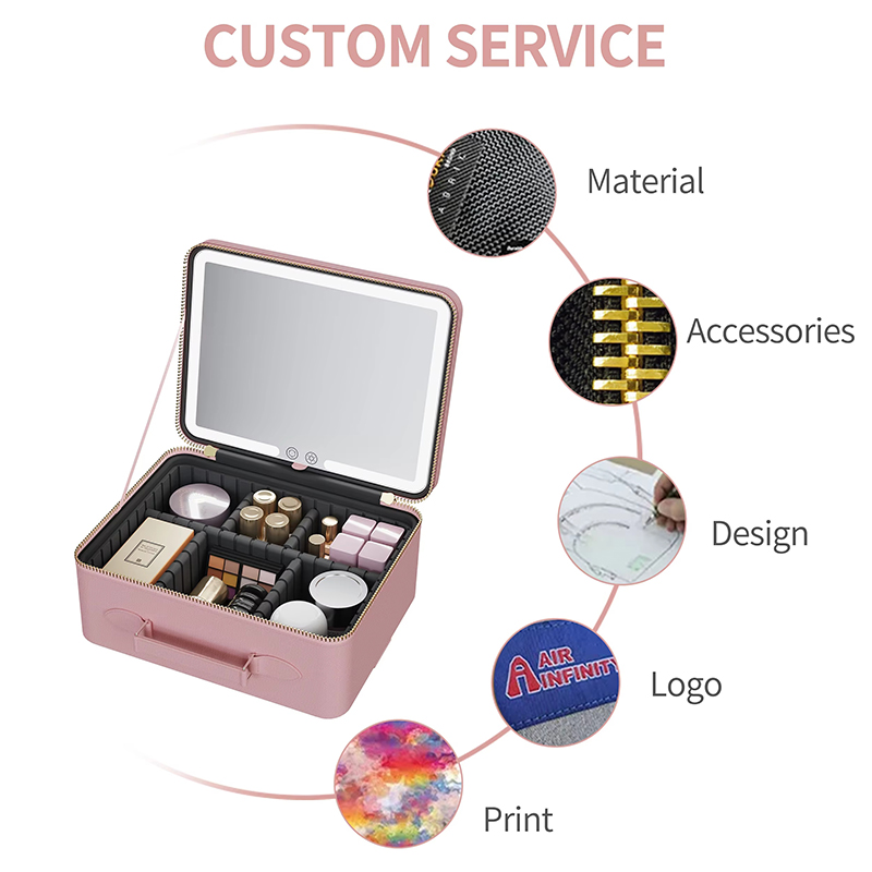 Valise cosm&eacute;tique de voyage PM430 avec miroir de maquillage &eacute;clair&eacute;